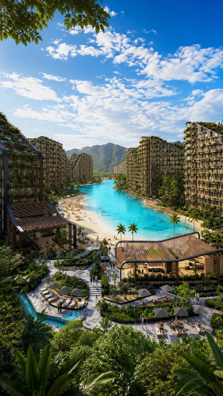 Render oficial de Amanelli en Lago de Coatepeque, Santa Ana