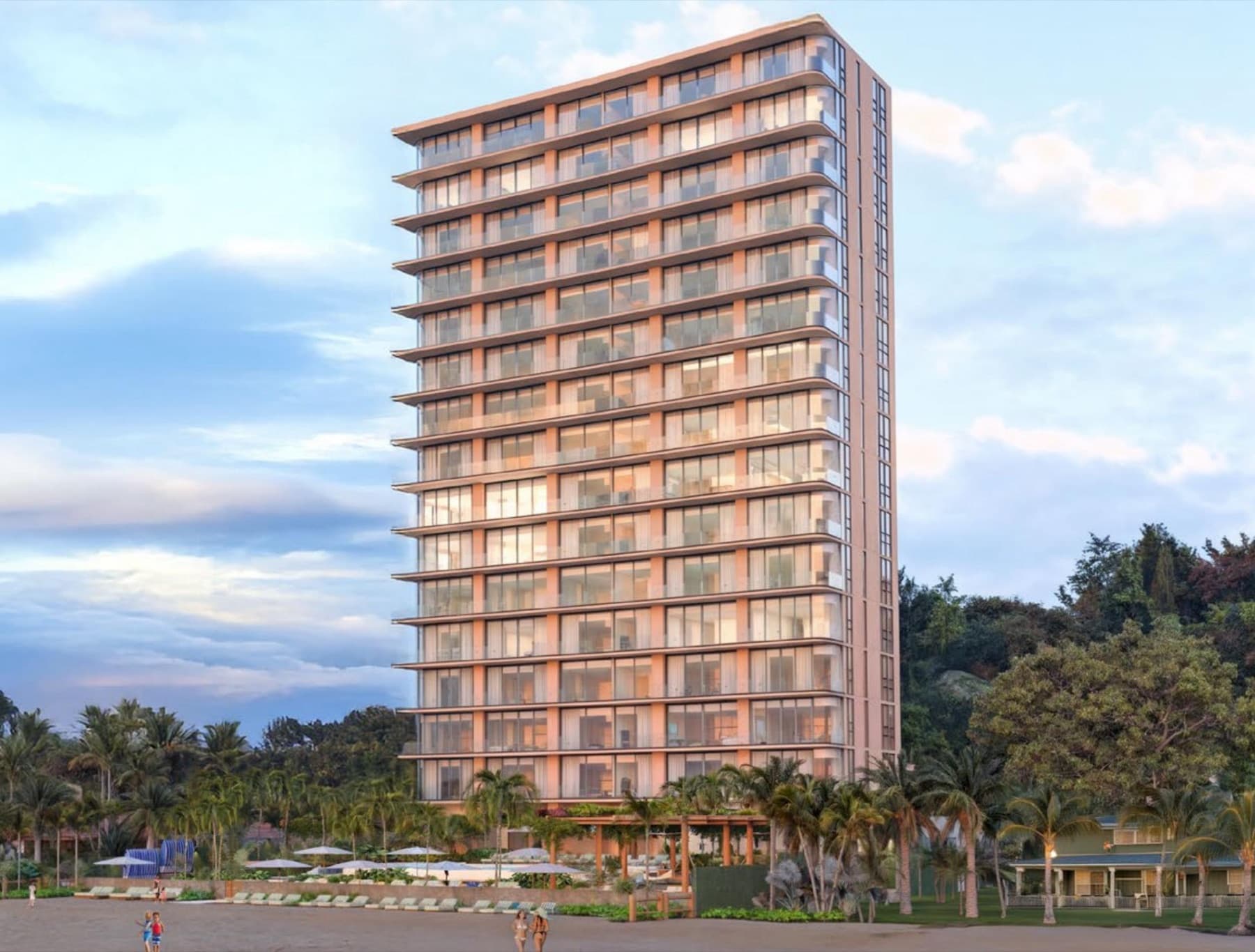 Render oficial de Wave House en Playa San Blas, Surf City